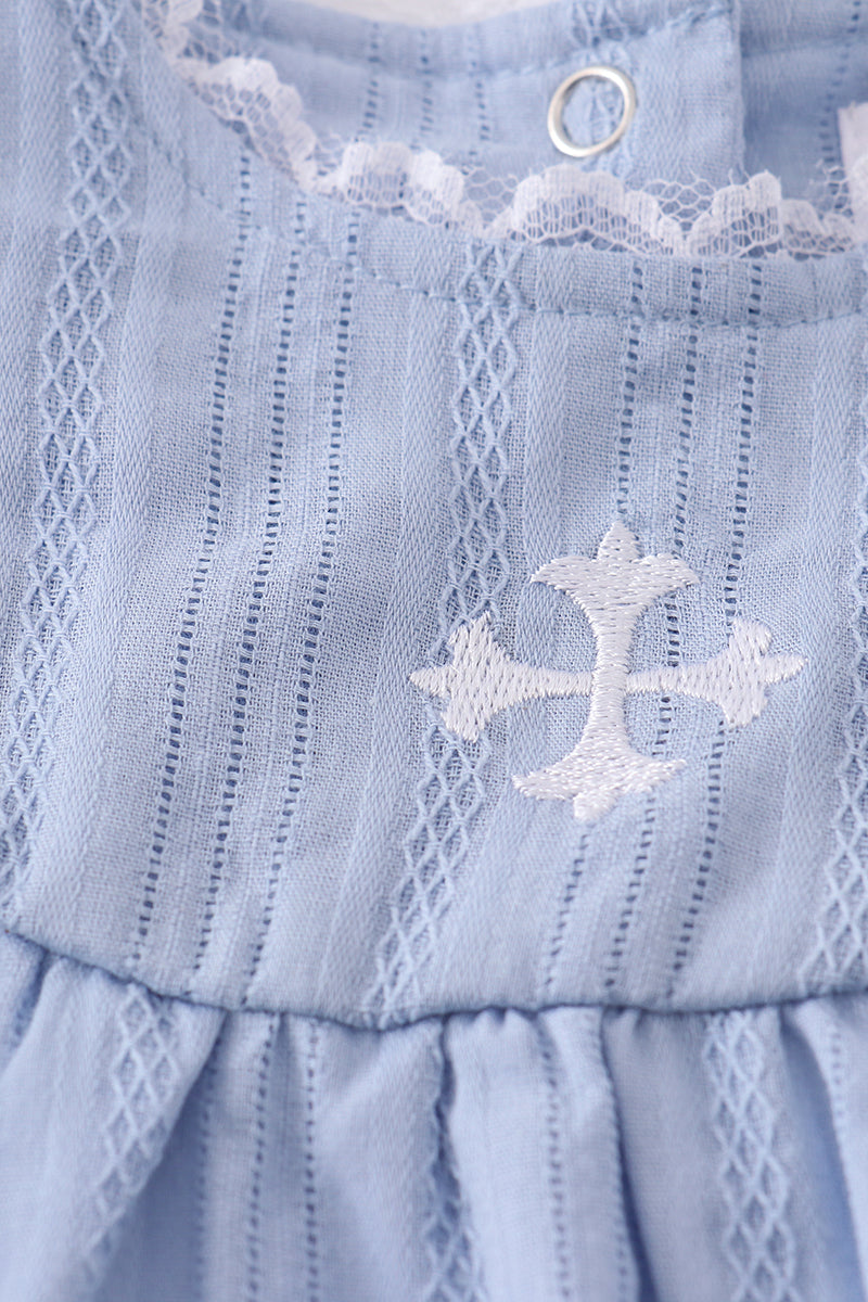 Premium blue cross embroidery bubble