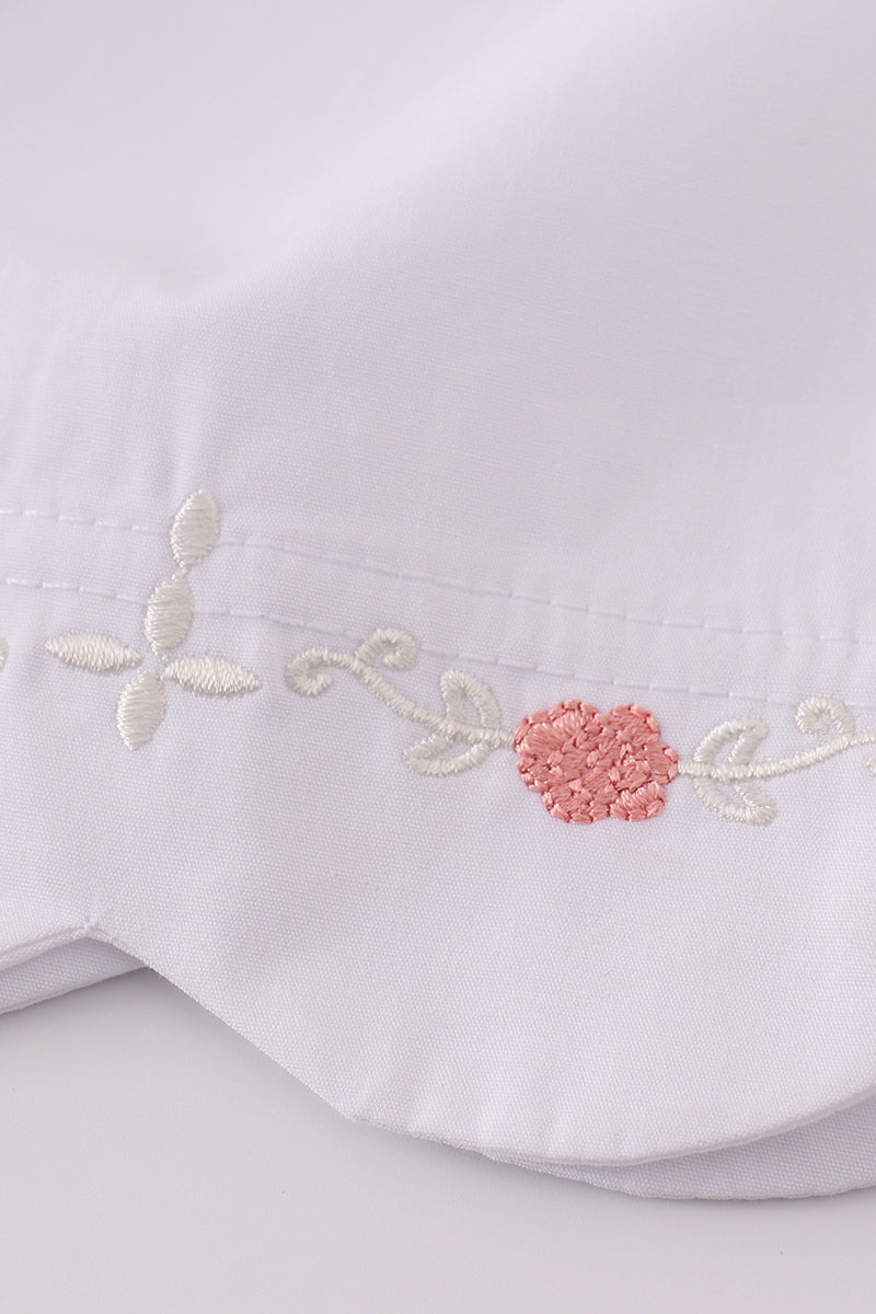 Premium white floral embroidery set