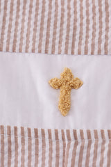 Premium brown cross embroidery jonjon