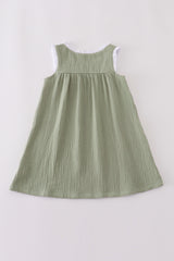 Premium sage ruffle dress