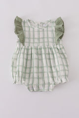 Premium sage ruffle plaid bubble