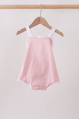 Pink ribbon ruffle bow bubble