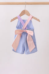 Blue ruffle bow bubble