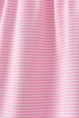 Pink apple embroidery stripe dress