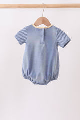 Blue stripe truck embroidery bubble
