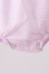 Pink stripe seersucker bow bubble