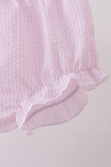 Pink lemon ruffle gingham bloomer set