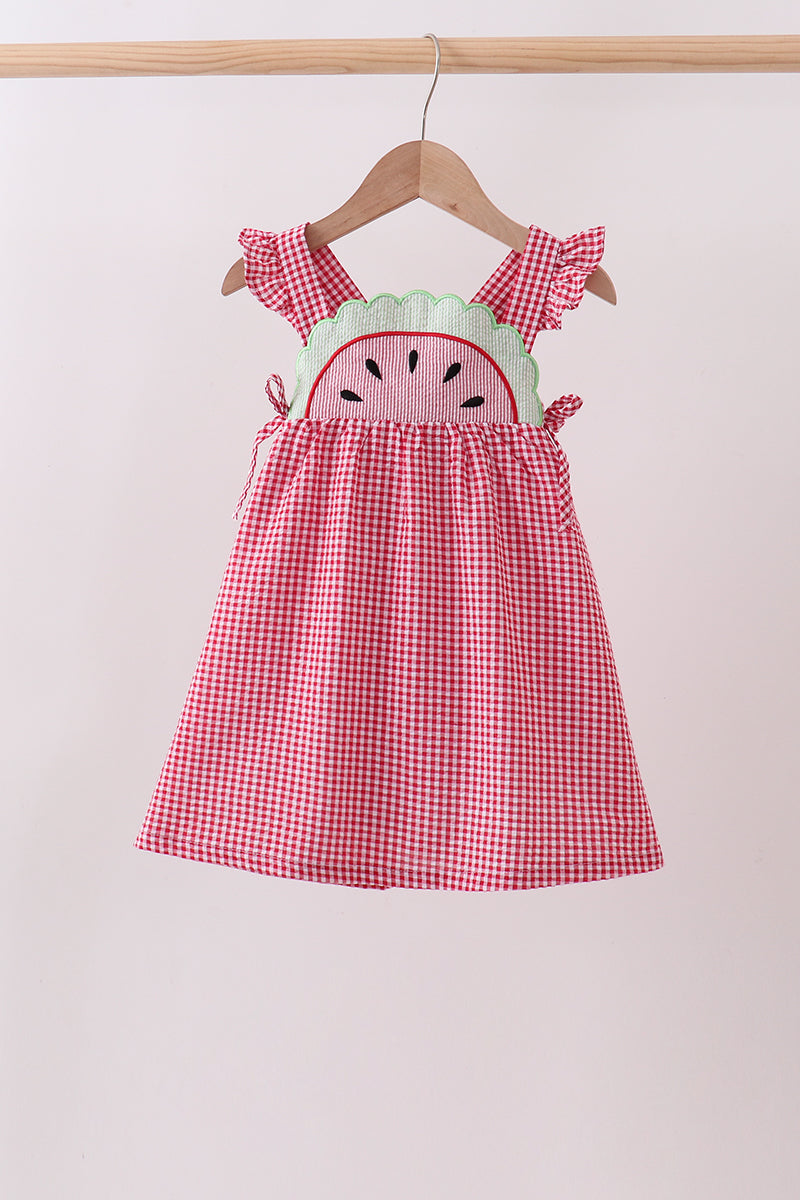 watermelon dress design Red ruffle gingham – Honeydew USA Some summer dresses come Size:6 months 02/03/2026 CR mc Women's Sleeveless Casual Dresses