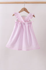 Pink lemon ruffle gingham dress