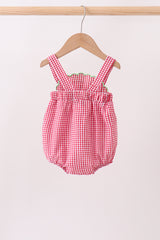 Red watermelon ruffle gingham bubble