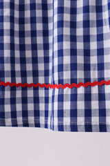 Black flag fireworks embroidery gingham dress