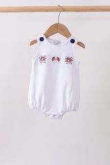 White flag fireworks embroidery bubble