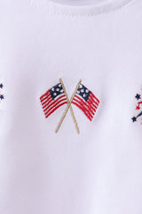 White flag fireworks embroidery bubble