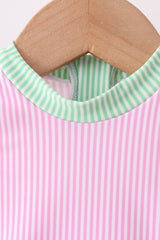 Pink stripe rashguard