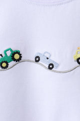 Blue Vehicle Embroidered Set