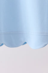 Blue Scalloped Bow Dress