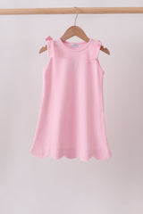 Pink Scalloped Bow Dress