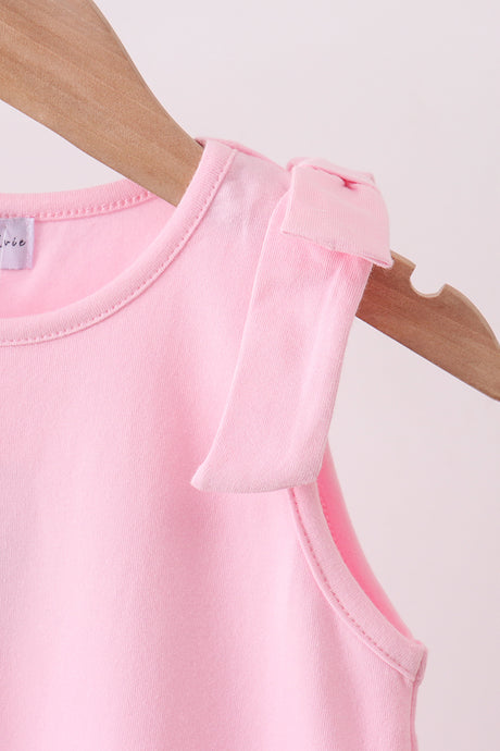 Pink Scalloped Bow Dress