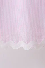 Pink Seersucker Stripe Scalloped Dress