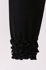 Black icing ruffle pants