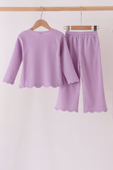 Lavender scalloped pants set