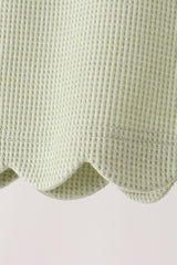 Green scalloped pants set