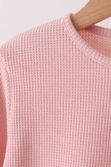 Pink scalloped pants set