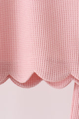 Pink scalloped pants set