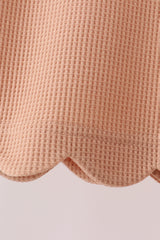Oatmeal scalloped pants set