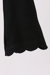 Black scalloped bell pants