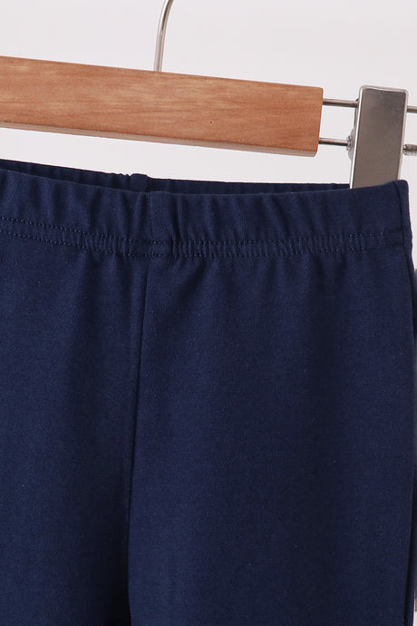 Navy scalloped bell pants
