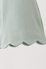 Sage scalloped bell pants