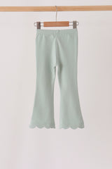 Sage scalloped bell pants