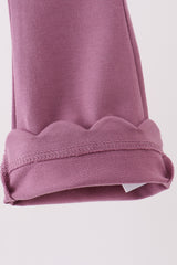 Dusty mauve scalloped bell pants