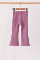 Dusty mauve scalloped bell pants