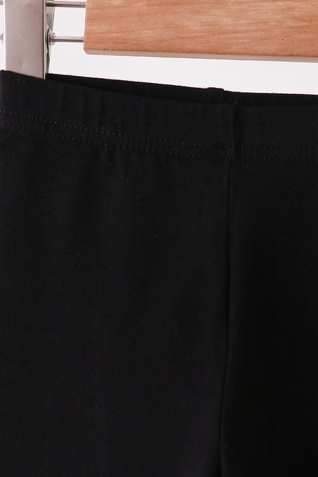 Black scalloped leggings