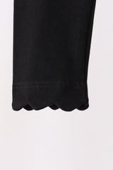 Black scalloped leggings