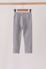 Grey scalloped leggings