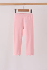 Pink scalloped leggings