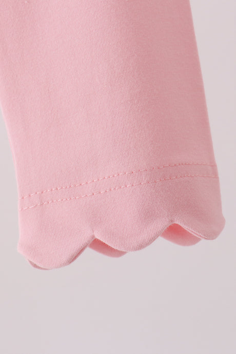 Pink scalloped leggings