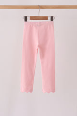 Pink scalloped leggings