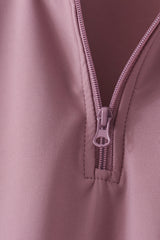 Dusty plum scallped zipper active set