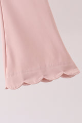 Pink scallped zipper active set