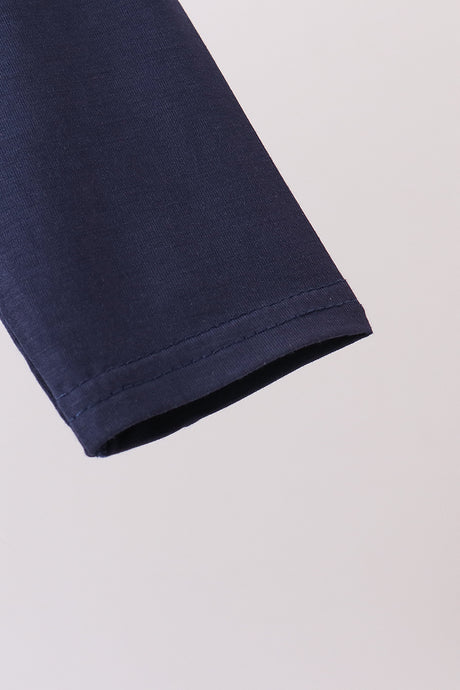 Navy zipper bamboo anti-slip romper
