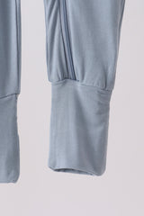 Blue zipper bamboo anti-slip romper