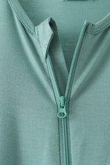 Sage zipper bamboo anti-slip romper