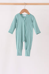 Sage zipper bamboo romper