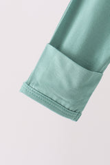 Sage zipper bamboo romper