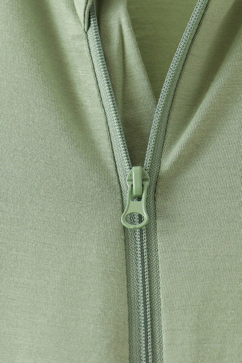 Green zipper bamboo anti-slip romper