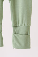 Green zipper bamboo romper